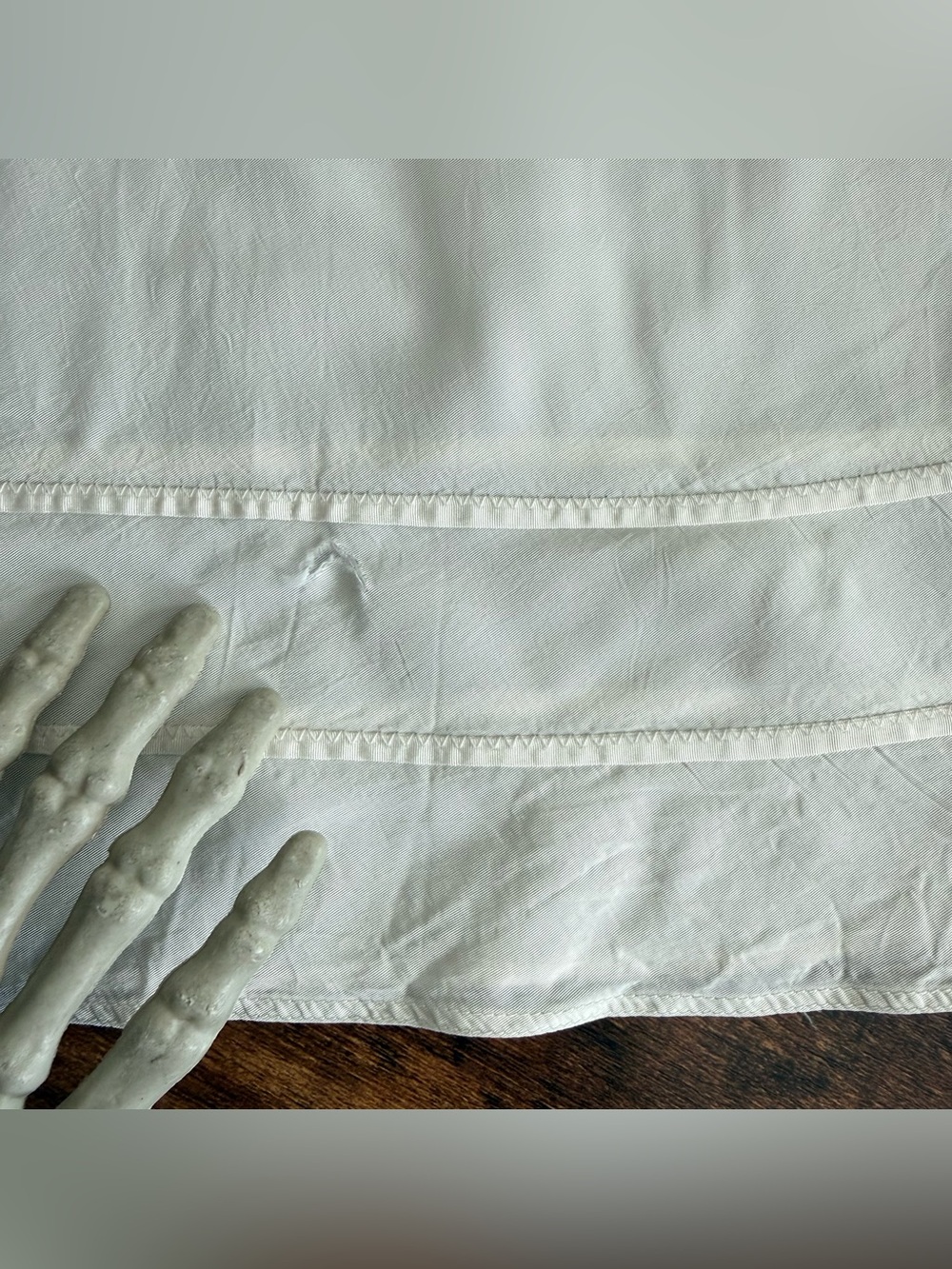 Vintage 50s White Semi-Sheer Coquette Cottage Taffeta Slip Dress ~ Size XS - Picture 9 of 9